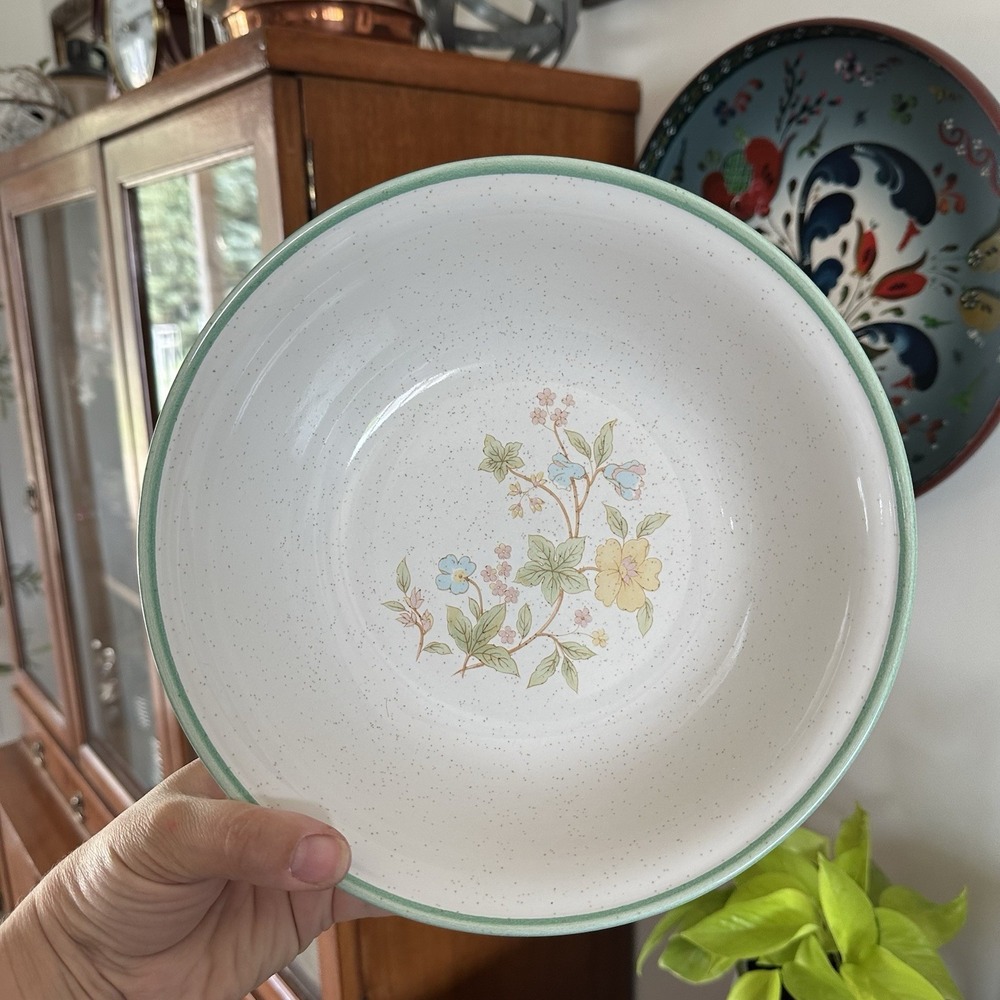 Heather Stone Serving Bowl Laurel International Silver Co Japan Floral 9.5"